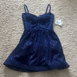 Morgan Co. Navy Lace Bustier Mini Dress Sz 11 NWT